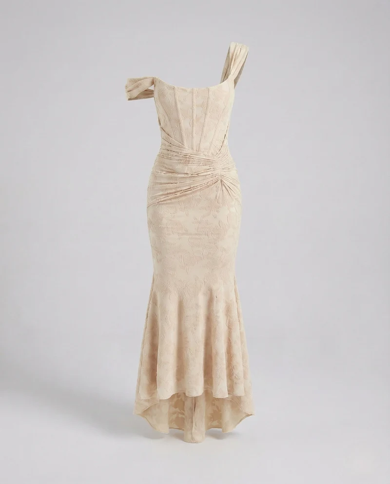 Damen Korsagen Abendkleid Spitze Figurformend