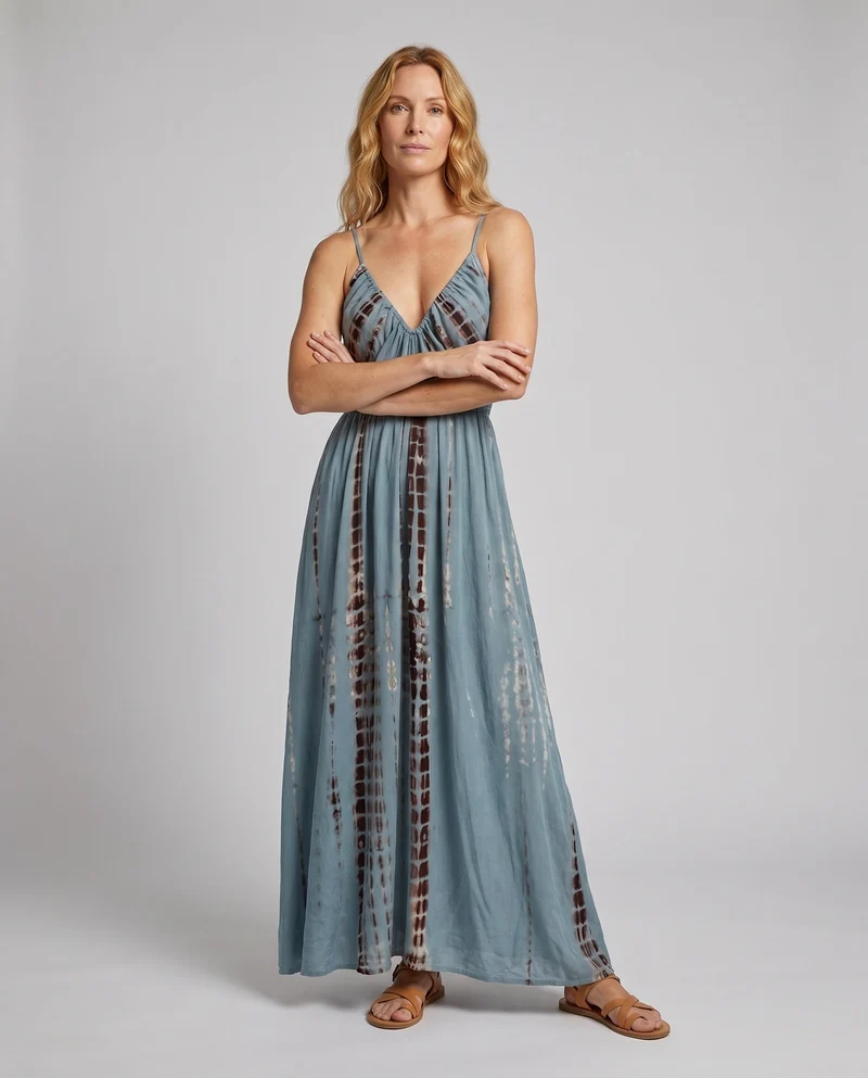Damen Elegantes Maxikleid mit lässigen Trägern und fließendem Schnitt
