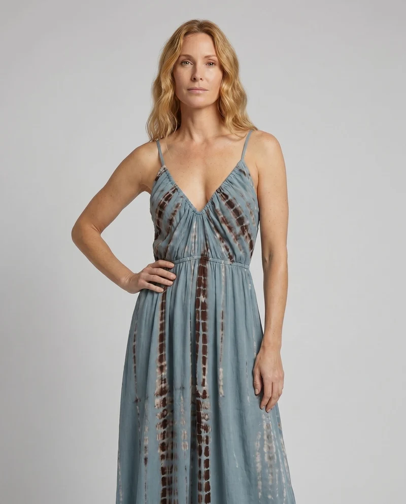 Damen Elegantes Maxikleid mit lässigen Trägern und fließendem Schnitt
