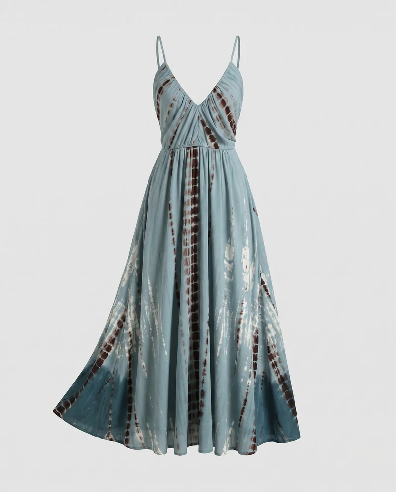 Damen Elegantes Maxikleid mit lässigen Trägern und fließendem Schnitt
