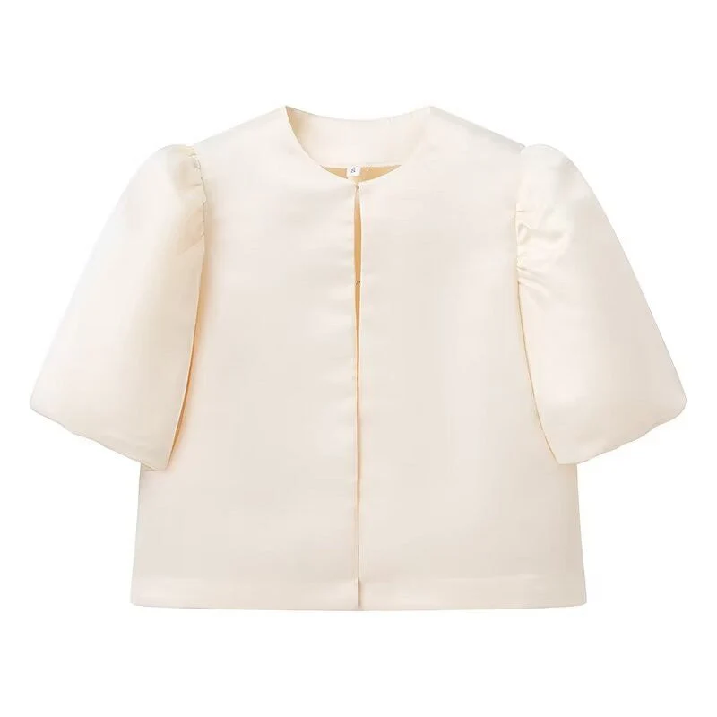 Damen stilvolle Bluse mit puffärmeln