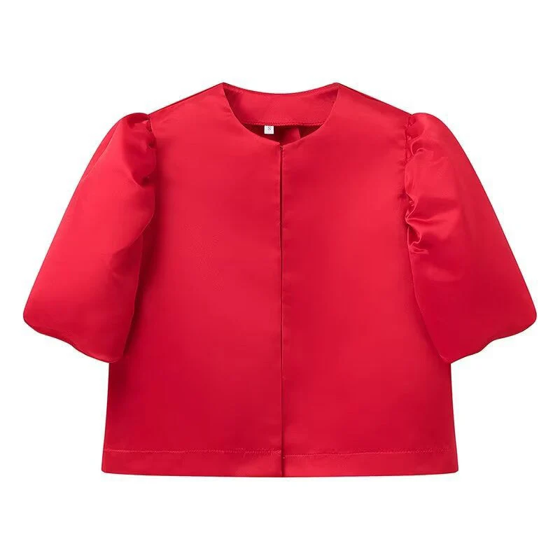 Damen stilvolle Bluse mit puffärmeln