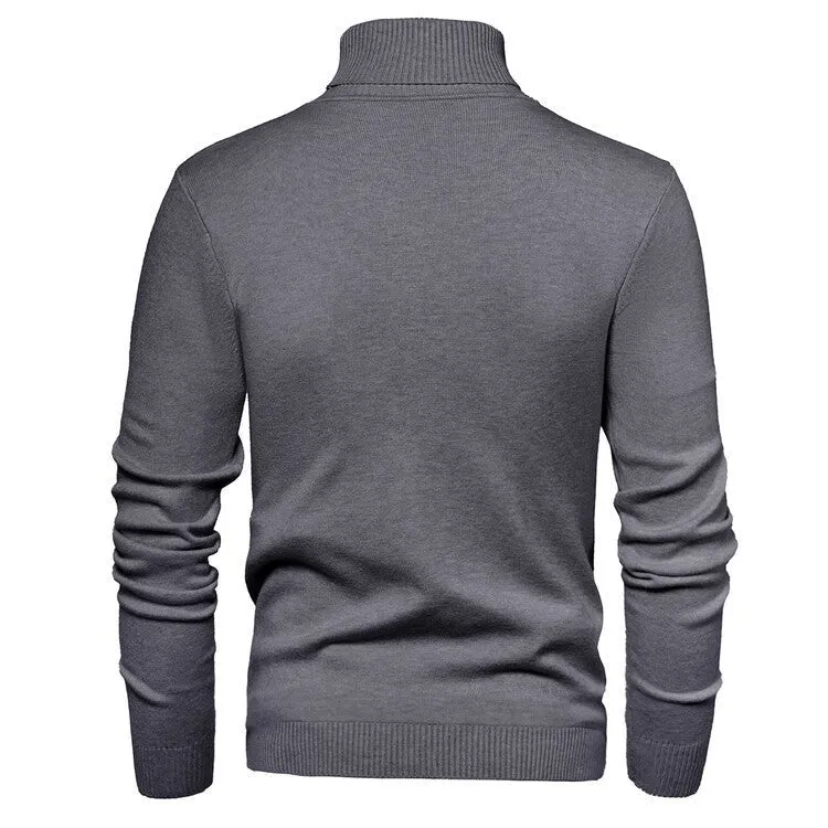 Herren eleganter Rollkragenpullover aus feiner Merinowolle