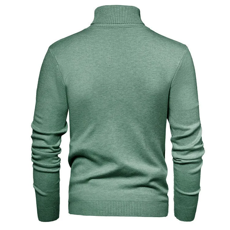 Herren eleganter Rollkragenpullover aus feiner Merinowolle