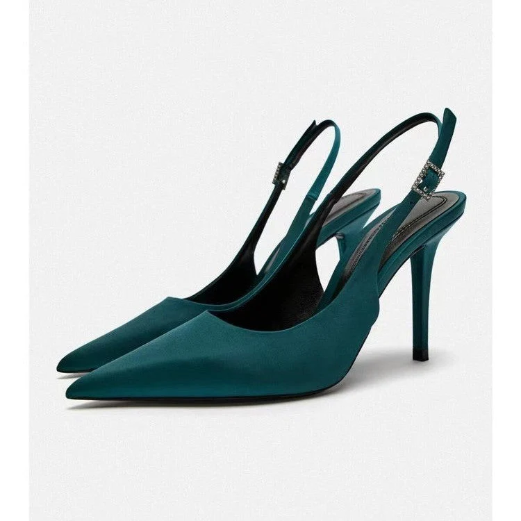 Damen Slingback-Pumps mit spitzem Zehenbereich und elegantem Fersenriemen