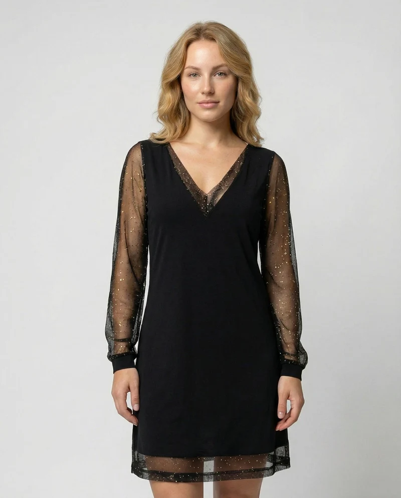 Elegantes V-Ausschnitt Abendkleid