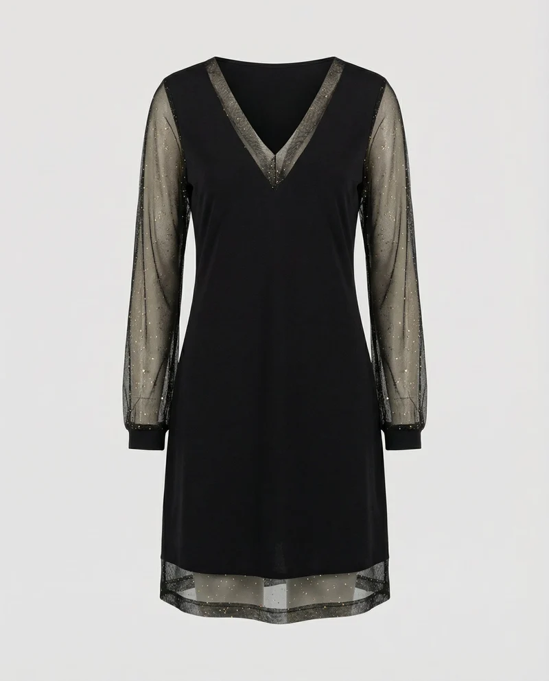 Elegantes V-Ausschnitt Abendkleid