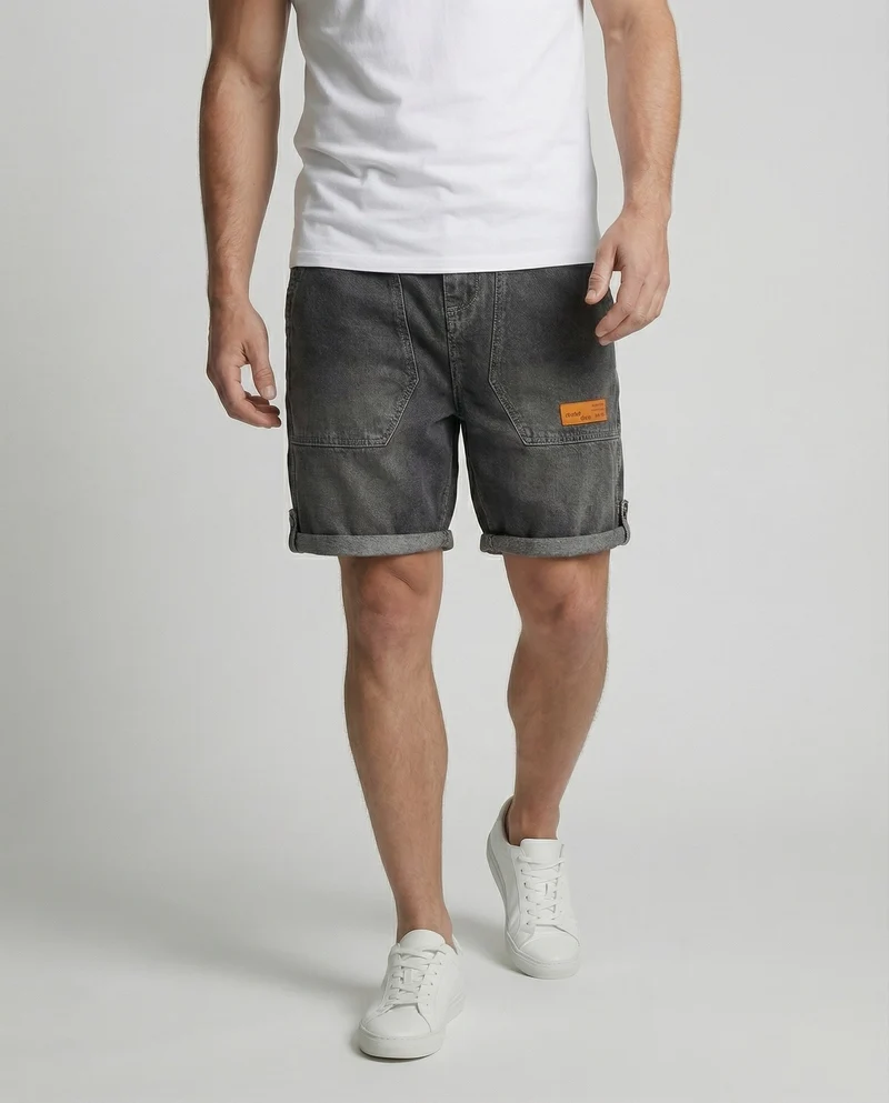 Herren Denim-Bermuda Locker Used Verstärkt