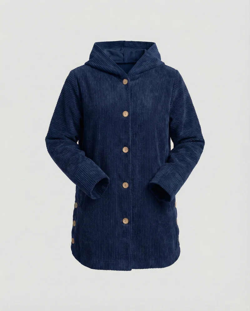 Damen Cord-Kapuzenjacke