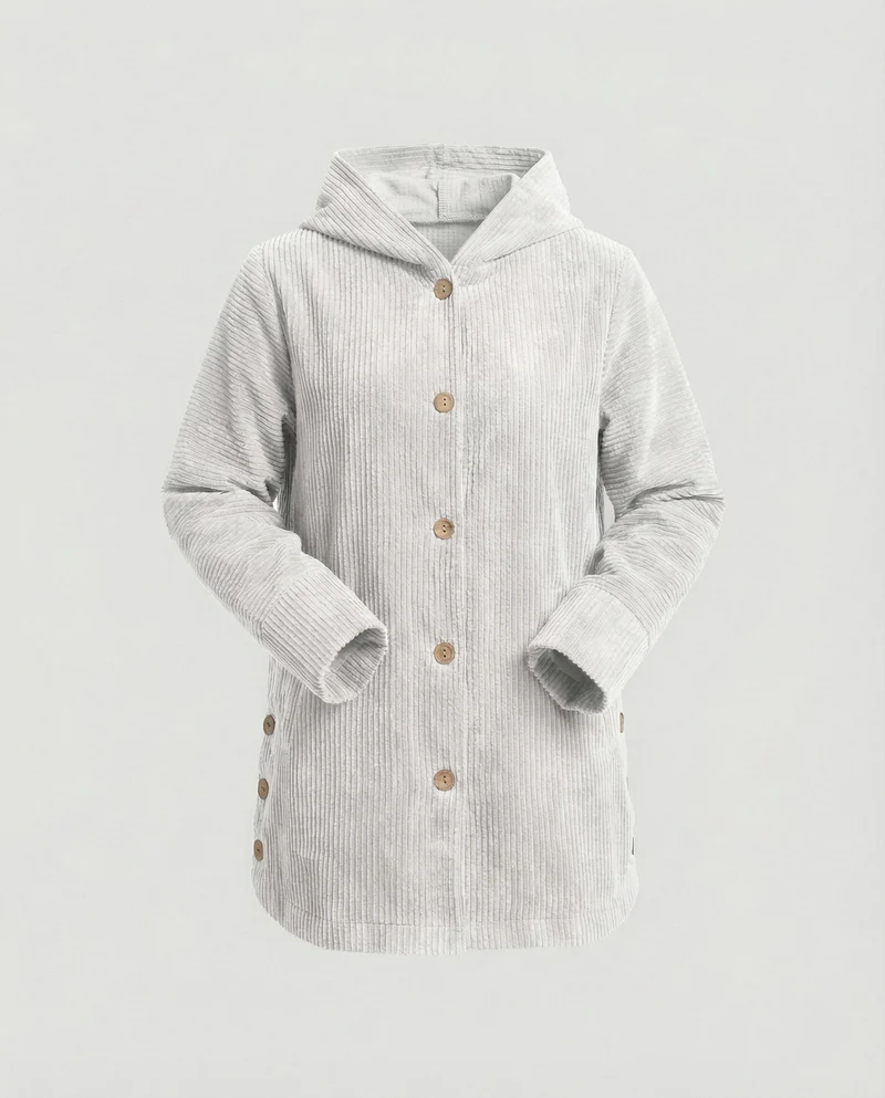 Damen Cord-Kapuzenjacke