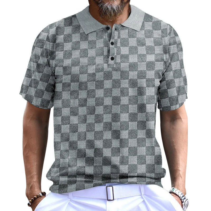 Herren Polo-Shirt mit strukturiertem Design und komfortablem Stehkragen