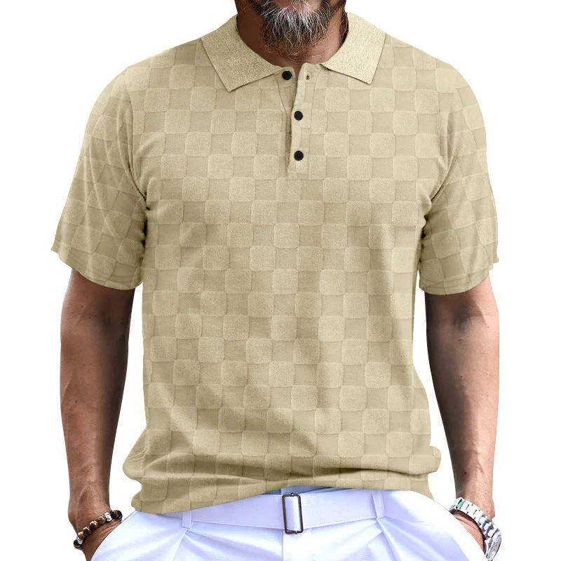 Herren Polo-Shirt mit strukturiertem Design und komfortablem Stehkragen
