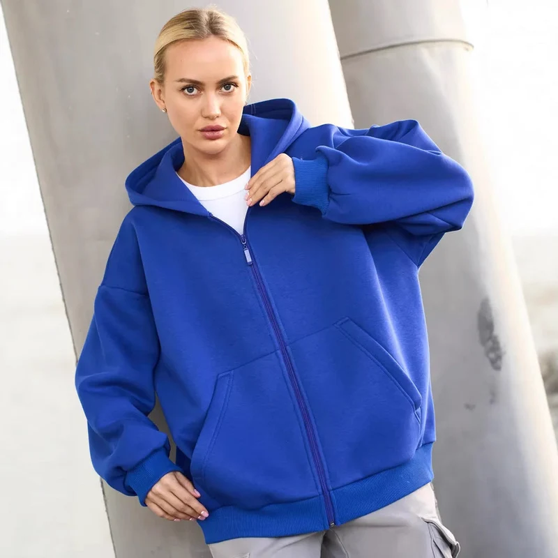 Damen Zip-Hoodie mit lässigem Schnitt und großen Taschen Nord Taschen