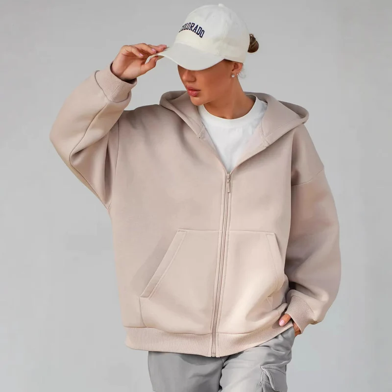 Damen Zip-Hoodie mit lässigem Schnitt und großen Taschen Nord Taschen