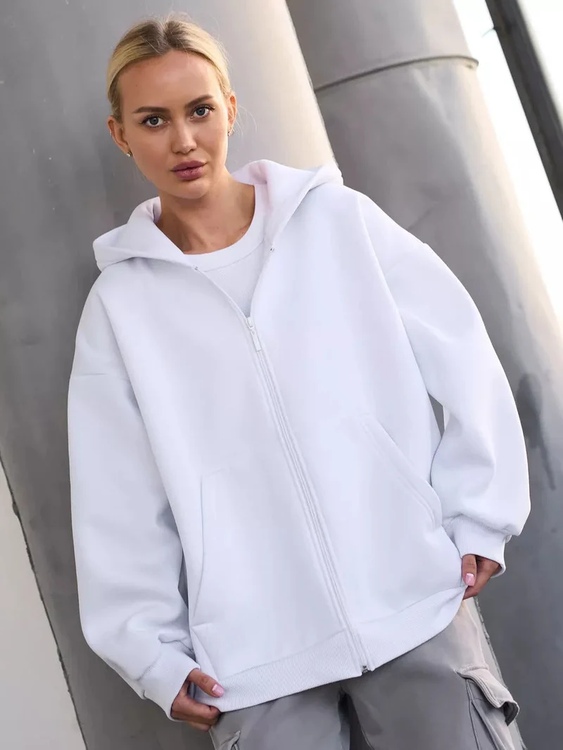 Damen Zip-Hoodie mit lässigem Schnitt und großen Taschen Nord Taschen