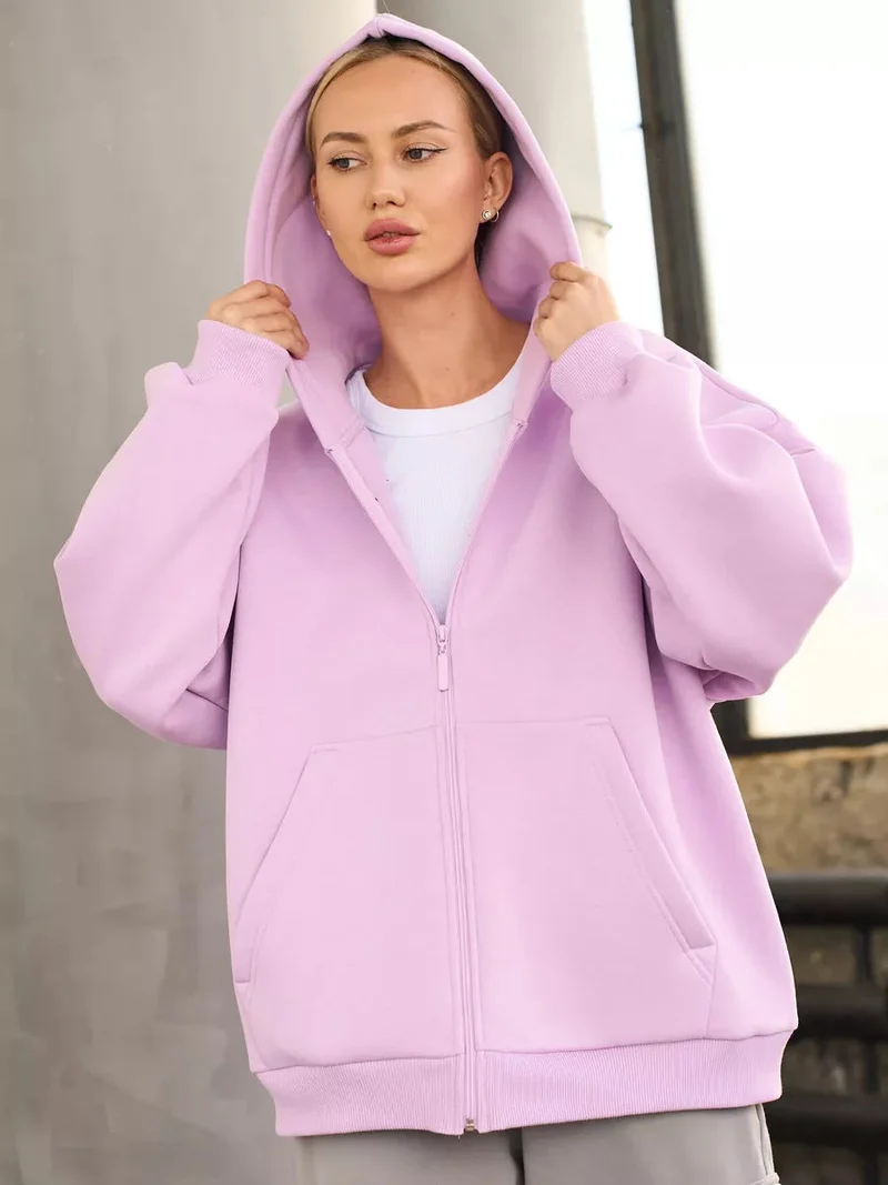 Damen Zip-Hoodie mit lässigem Schnitt und großen Taschen Nord Taschen