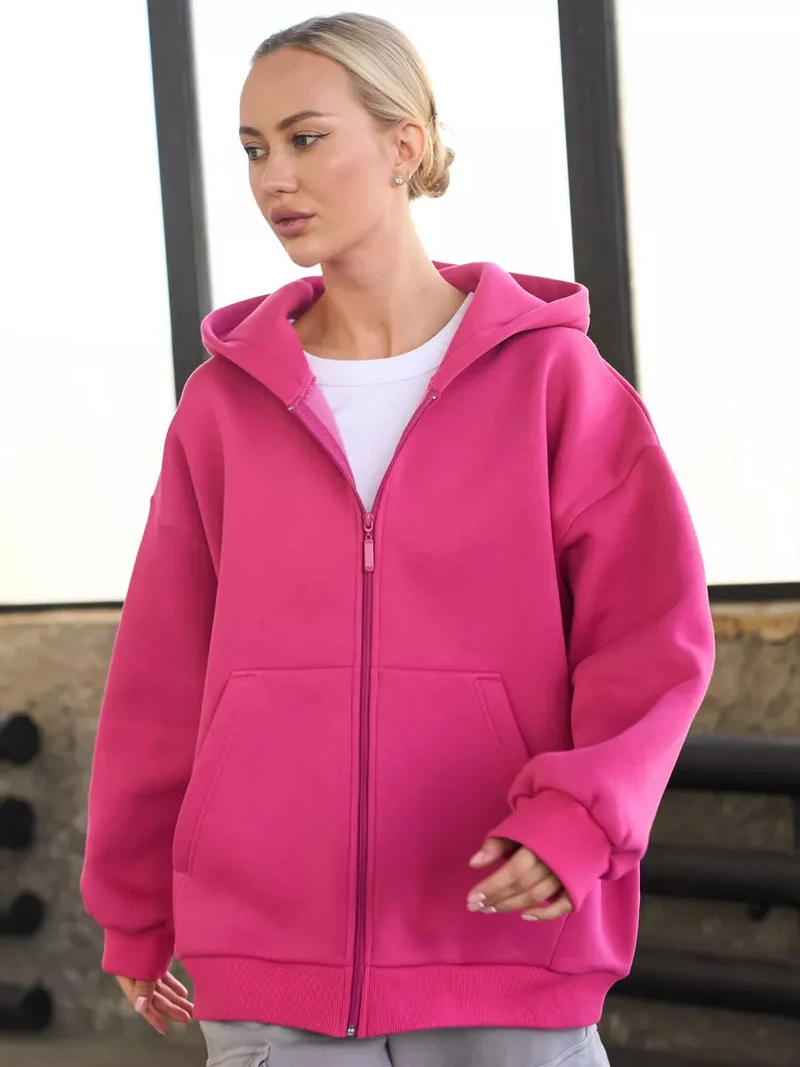 Damen Zip-Hoodie mit lässigem Schnitt und großen Taschen Nord Taschen
