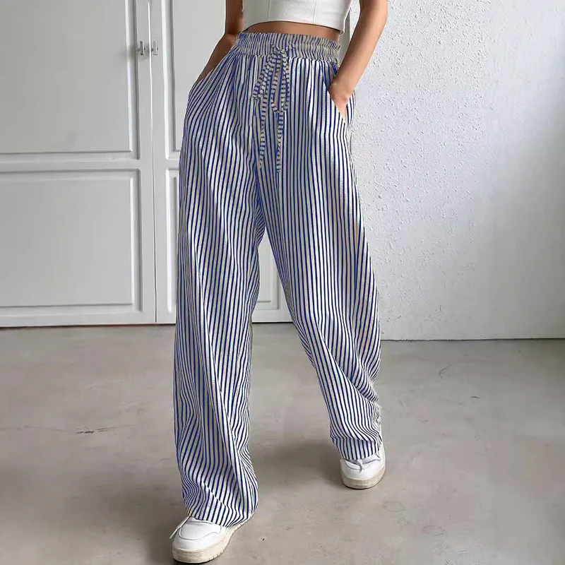 Damen Weite Streifen-Hose