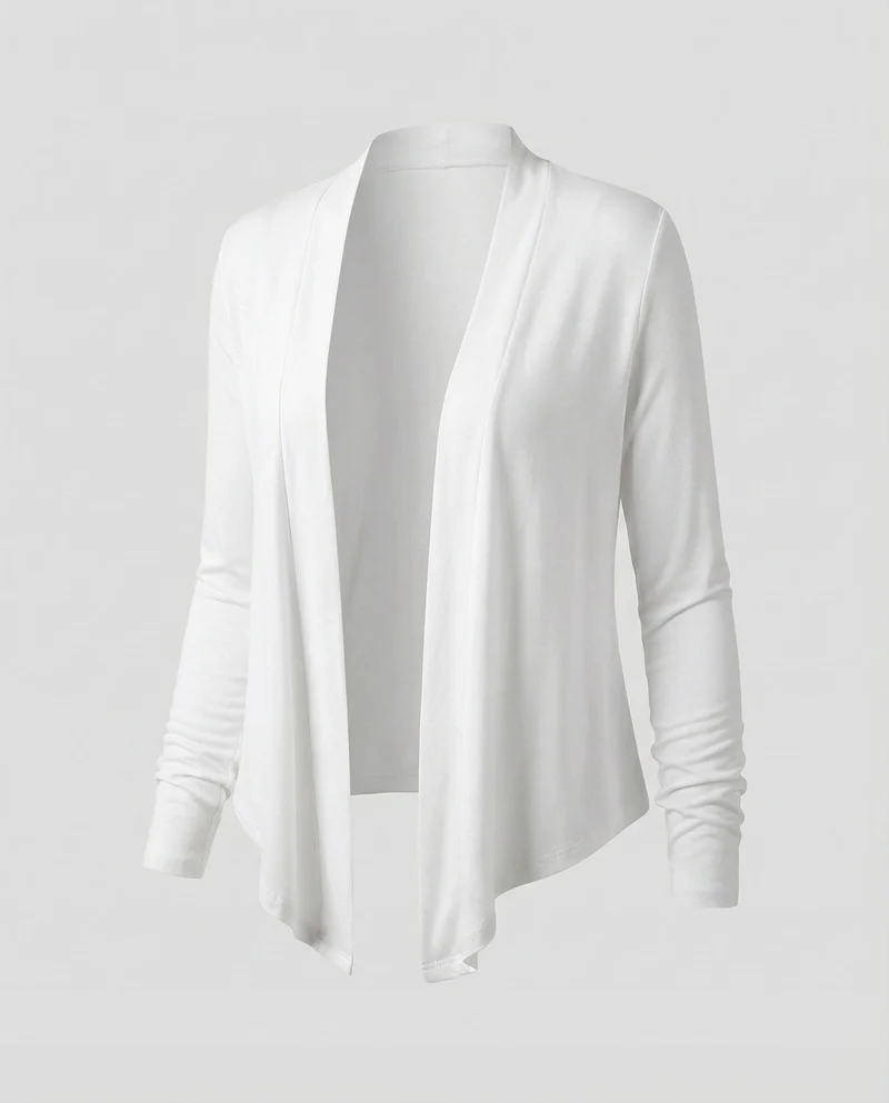 Damen Strickjacke Kurz Offen Viskose