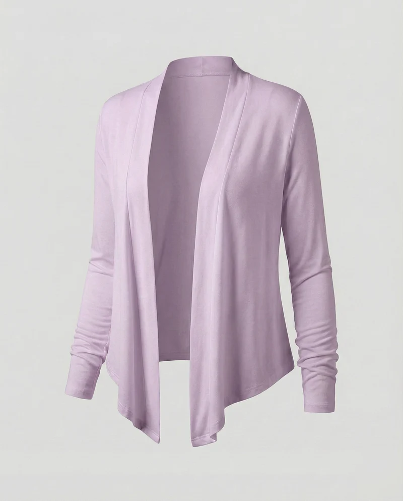 Damen Strickjacke Kurz Offen Viskose
