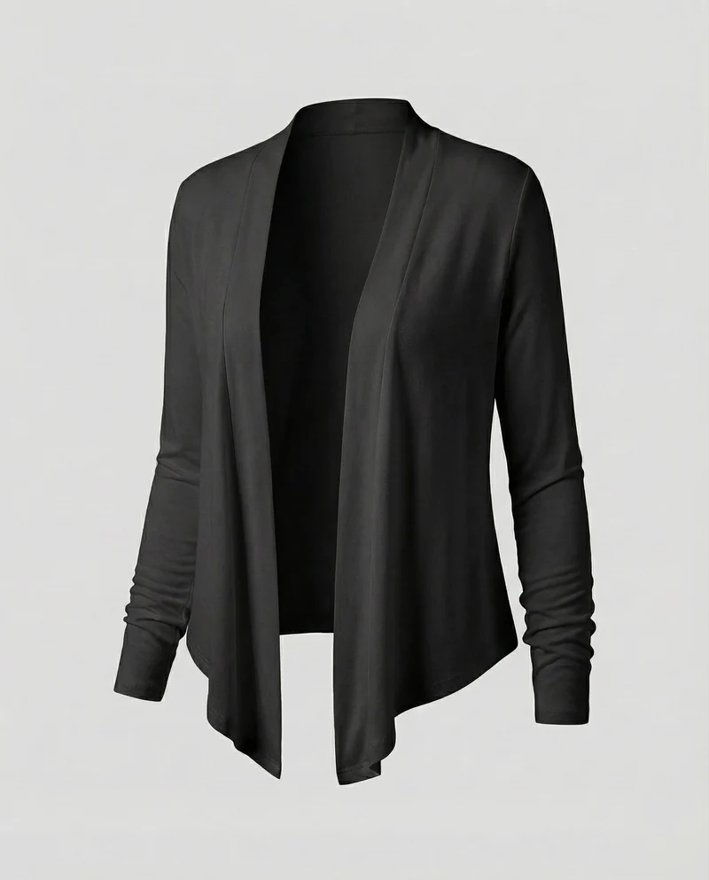 Damen Strickjacke Kurz Offen Viskose