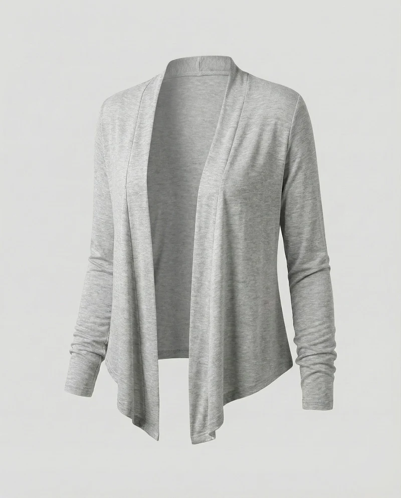 Damen Strickjacke Kurz Offen Viskose