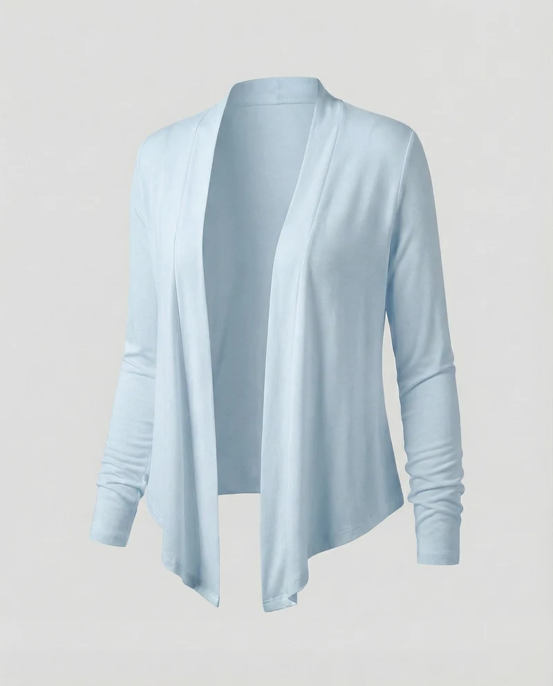 Damen Strickjacke Kurz Offen Viskose