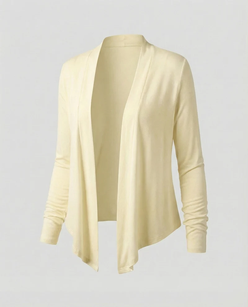 Damen Strickjacke Kurz Offen Viskose