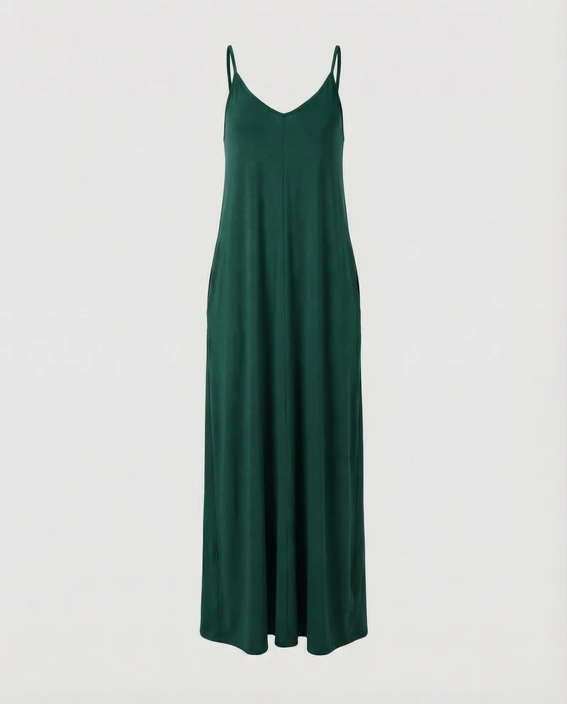 Damen entspanntes A-Linien-Maxi-Jerseykleid