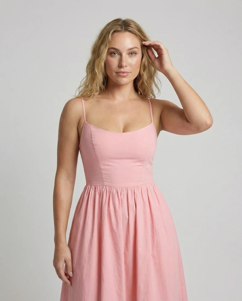 Damen Feminine Korsagen-Stil Midikleid