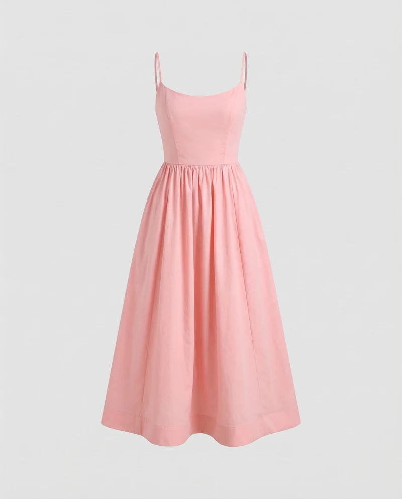 Damen Feminine Korsagen-Stil Midikleid