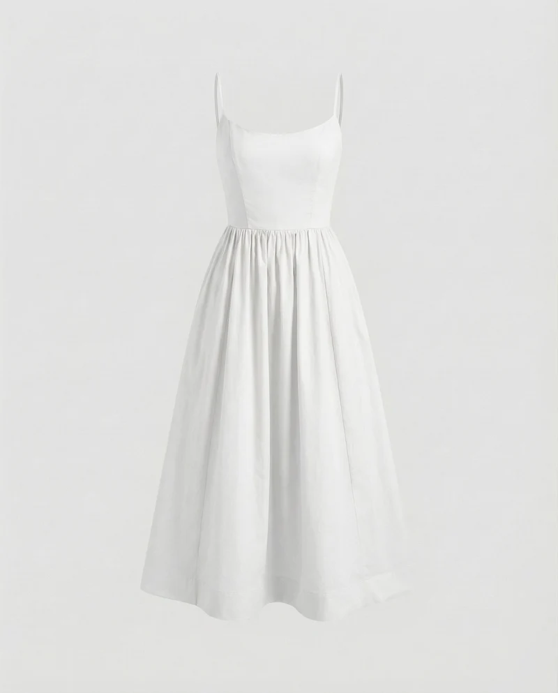 Damen Feminine Korsagen-Stil Midikleid