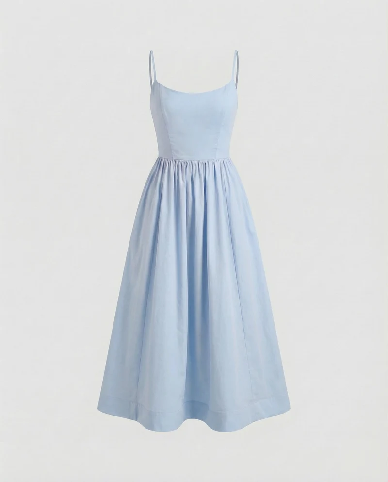Damen Feminine Korsagen-Stil Midikleid