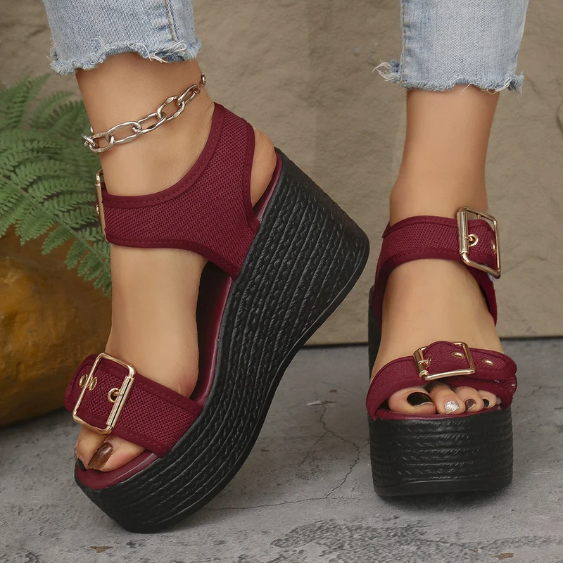Damen Wedge-Sandalen mit rutschfestem Riemendesign und bequemem Fußbett Nord Taschen