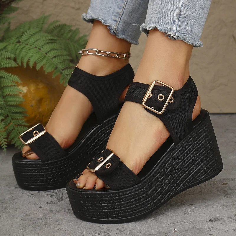 Damen Wedge-Sandalen mit rutschfestem Riemendesign und bequemem Fußbett Nord Taschen