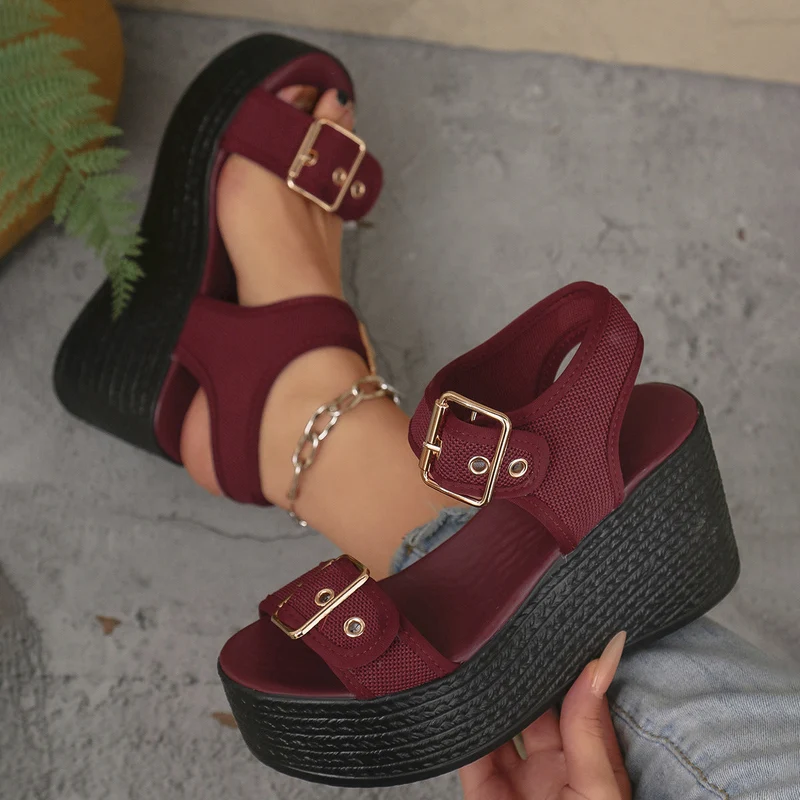 Damen Wedge-Sandalen mit rutschfestem Riemendesign und bequemem Fußbett Nord Taschen