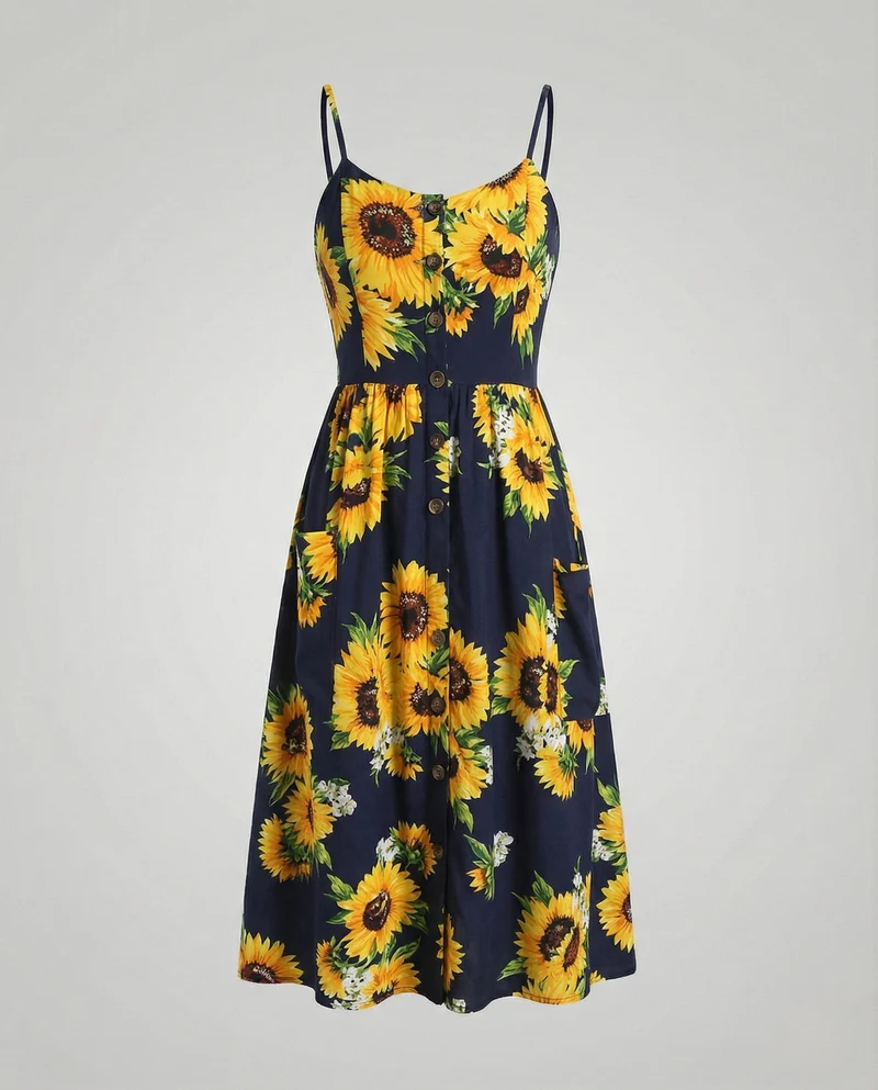 Freizeitkleid Damen Midikleid Träger