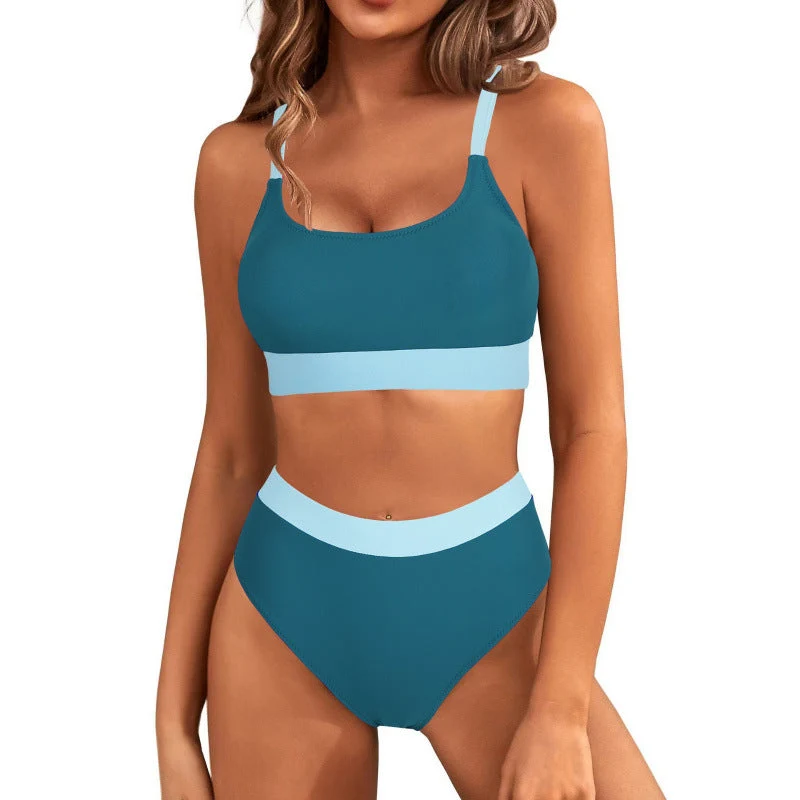 Damen Bikini-Set mit hohem Bund und sportlichem Schnitt