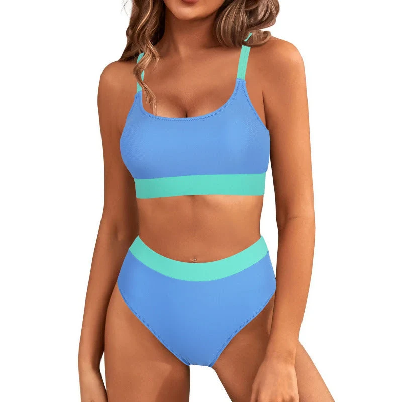 Damen Bikini-Set mit hohem Bund und sportlichem Schnitt