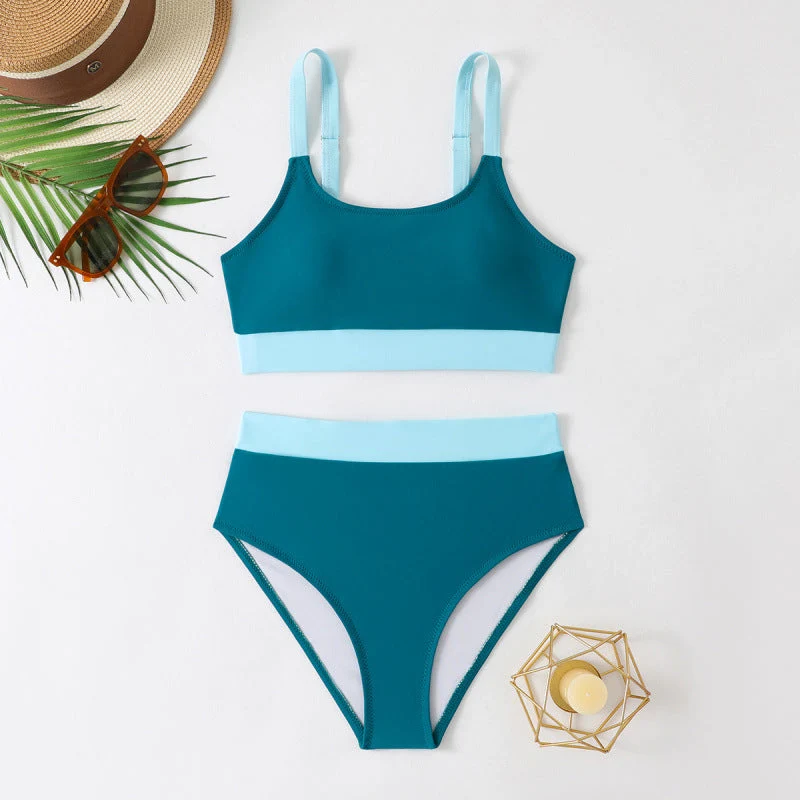Damen Bikini-Set mit hohem Bund und sportlichem Schnitt