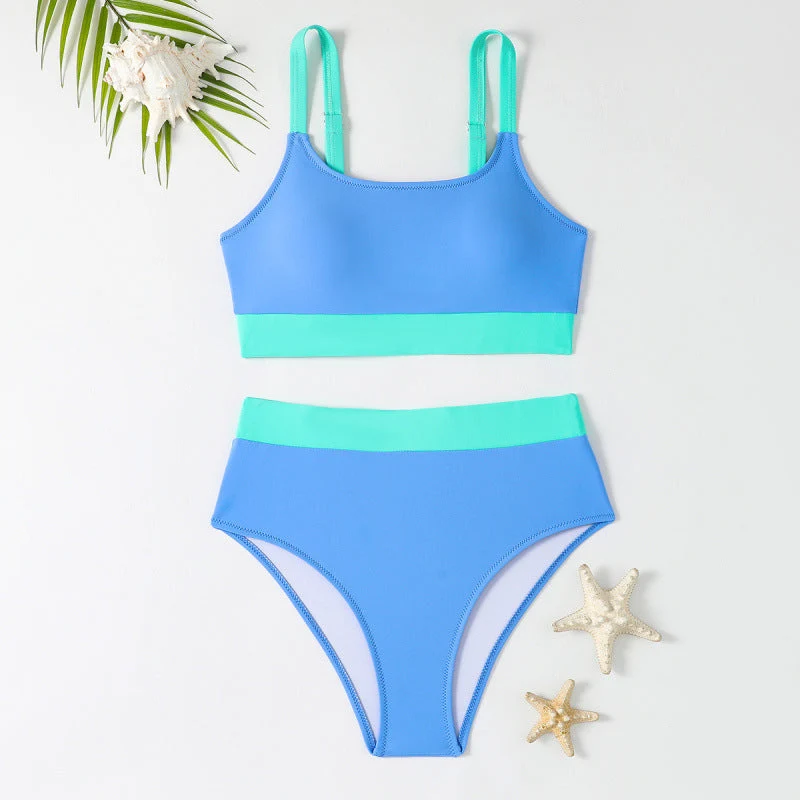 Damen Bikini-Set mit hohem Bund und sportlichem Schnitt
