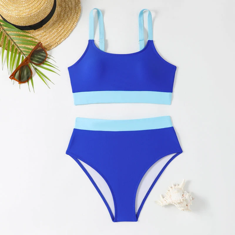 Damen Bikini-Set mit hohem Bund und sportlichem Schnitt