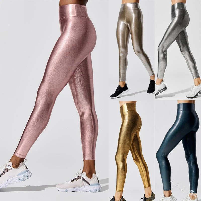 Damen Hochglänzende Leggings im eleganten Design
