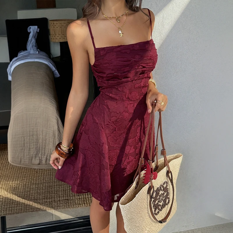 Damen Cocktailkleid mit verführerischem Rückendetail und floralem Schnitt Nord Taschen