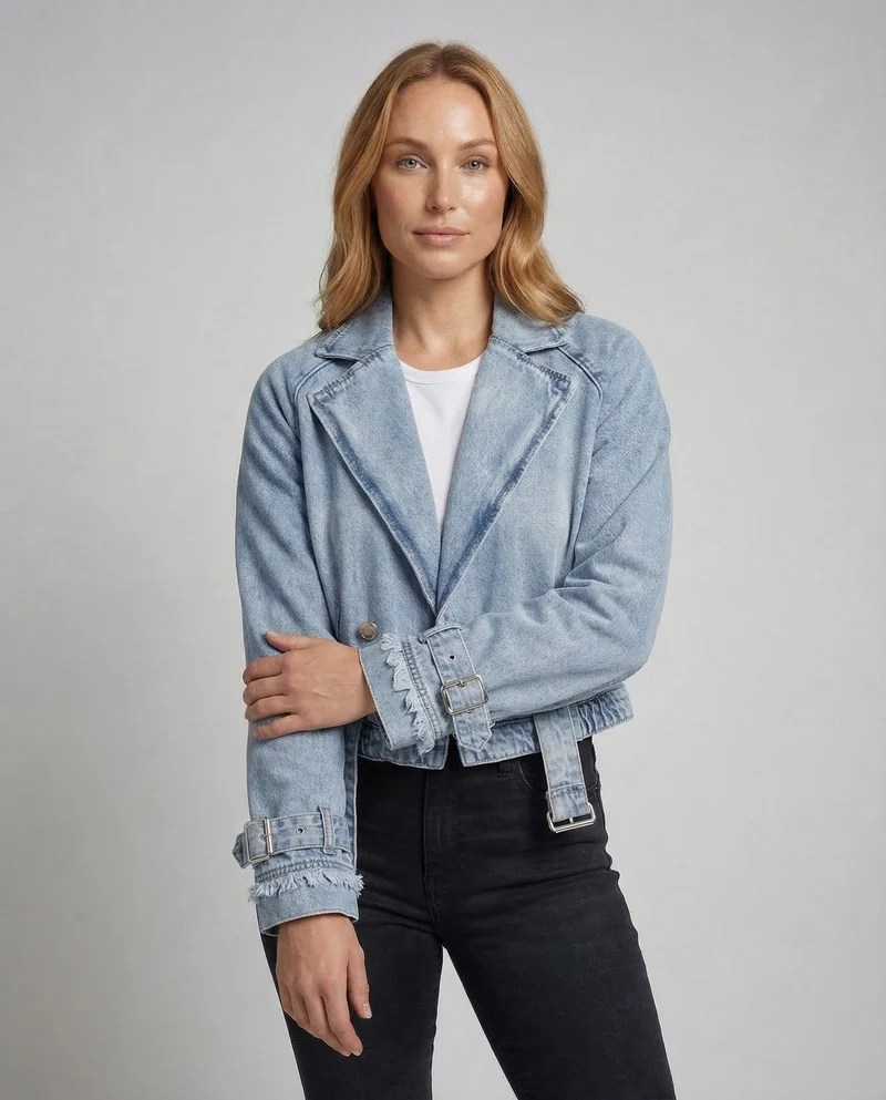 Damen Jeansjacke Damen tailliert kurz