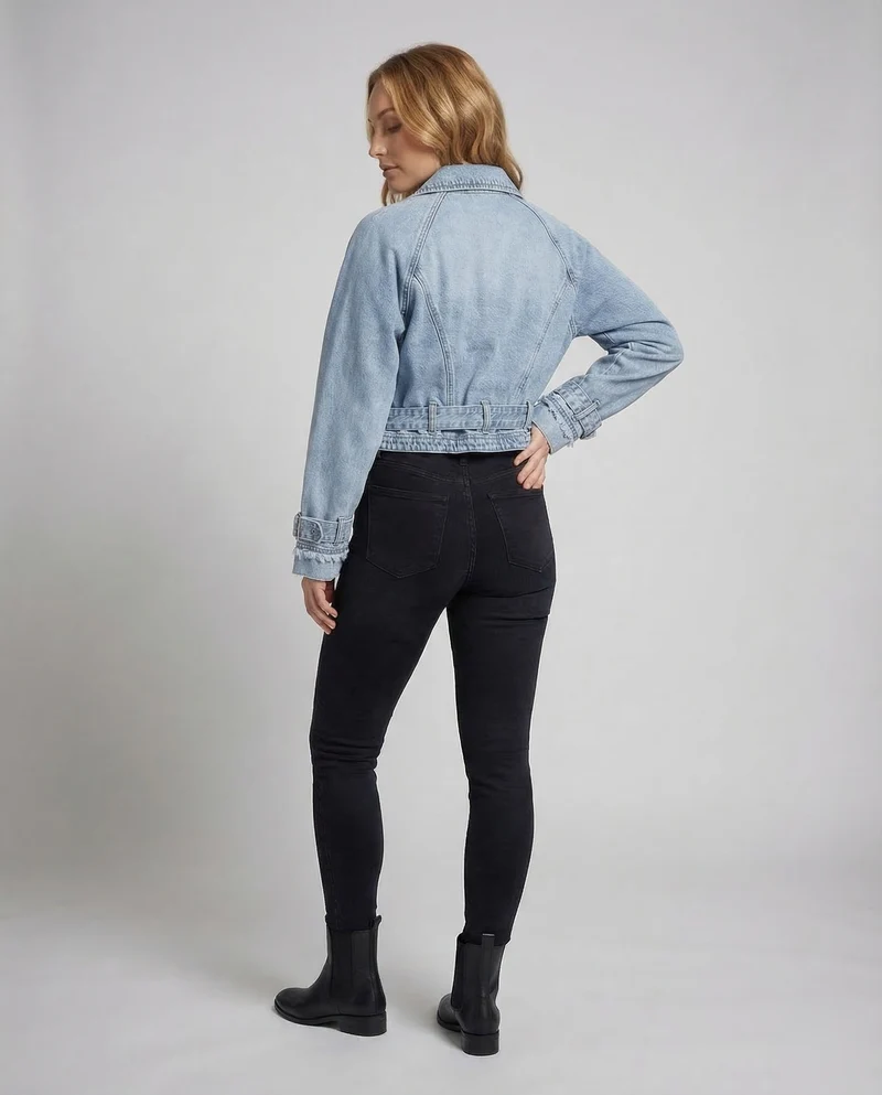 Damen Jeansjacke Damen tailliert kurz