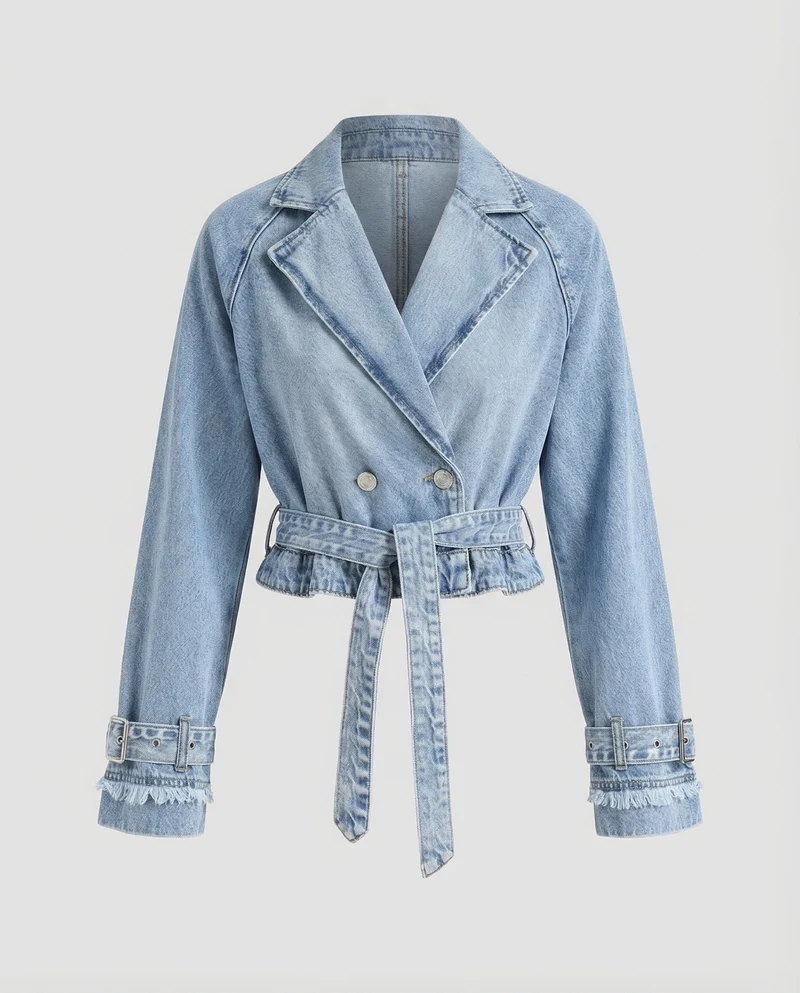 Damen Jeansjacke Damen tailliert kurz