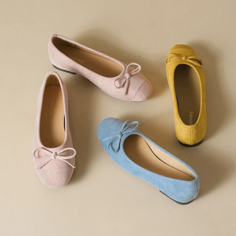 Damen Ballerinas mit eleganter Schleifenverzierung und weicher Innenausstattung