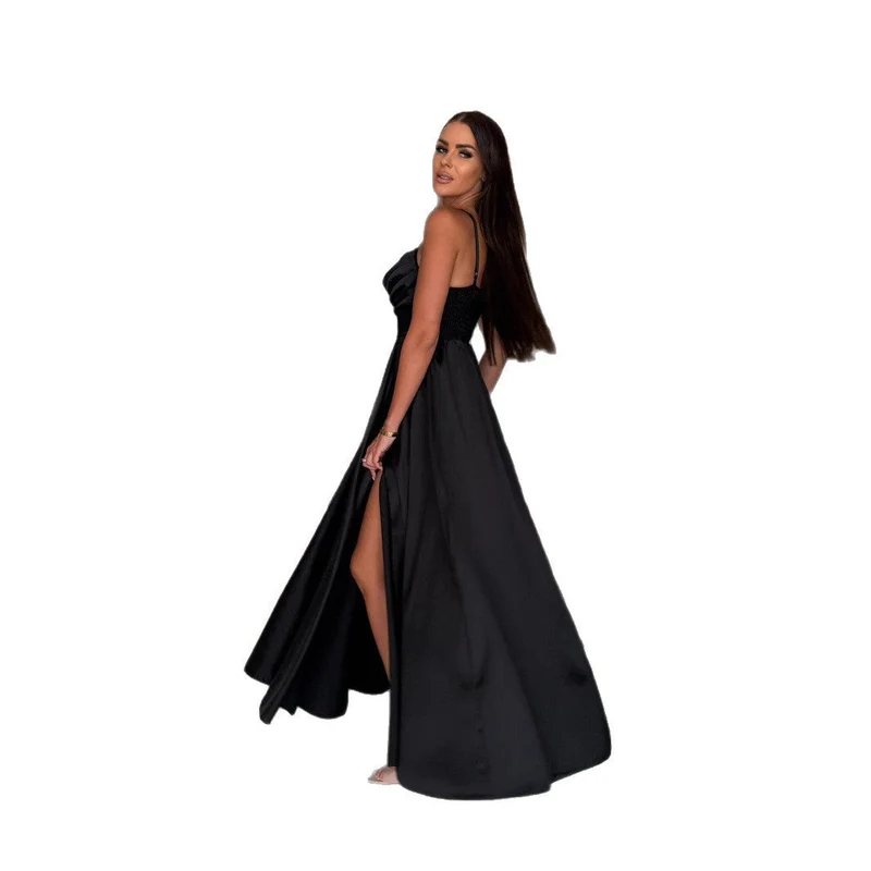 Damen Maxikleid mit geflochtenem Oberteil und offenem Rücken Nord Taschen
