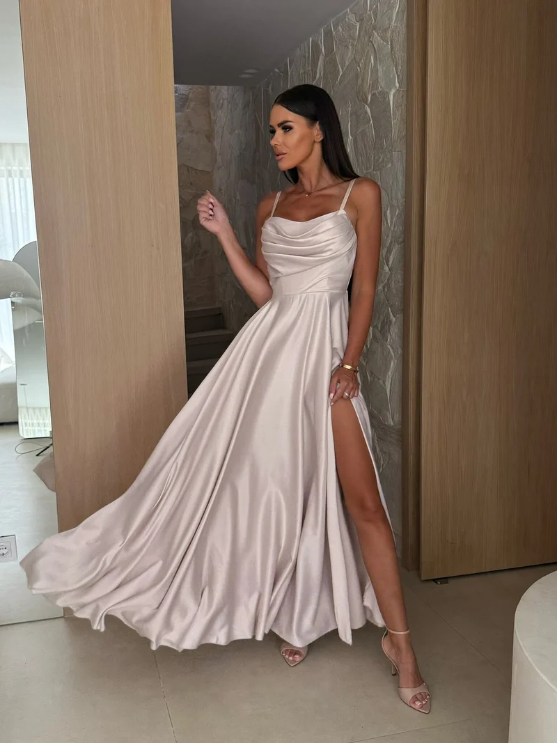 Damen Maxikleid mit geflochtenem Oberteil und offenem Rücken Nord Taschen